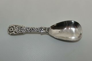 Georgian Sterling Silver Tea Caddy Spoon Floral Handle Birmingham 1794 22gms