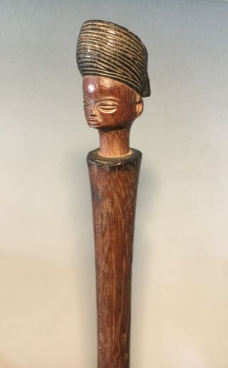 CHOKWE or LWENA SPATULA / Spoon from ANGOLA AFRICAN ETHNIC TRIBAL staff figure 8