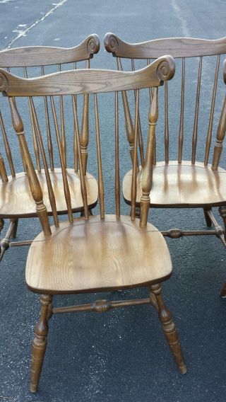 Vintage Set of 5 NICHOLS & STONE Windsor Fiddle Back Side Chairs Solid Maple 2