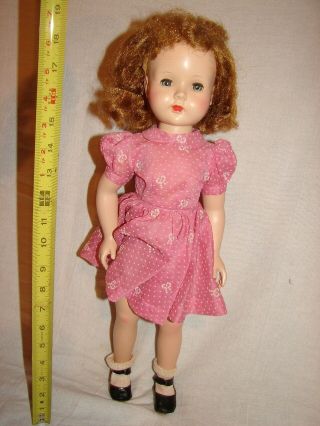 Vintage 18 Inch Effanbee Hard Plastic Doll Sleep Eyes Lashes Walker Red Lips