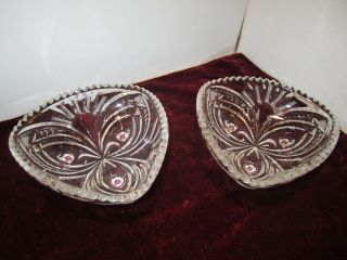 Gorgeous Antique Set Of 2 Crystal Candy Bowls From Soviet Union Ussr (cccp)