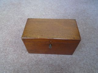 Vintage Mahogany Desk Top Wooden Storage Display Box With Key Sewing Jewellery