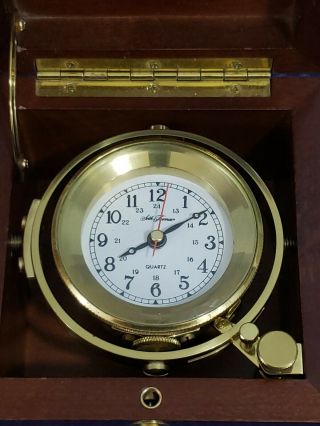 Vintage Seth Thomas Ships Clock Biscayne Model No.  1071 Marine Box Rare