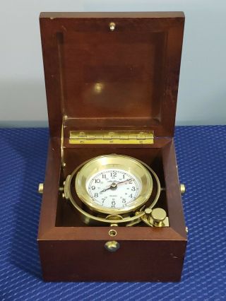 Vintage Seth Thomas Ships Clock Biscayne Model No.  1071 Marine Box Rare 2