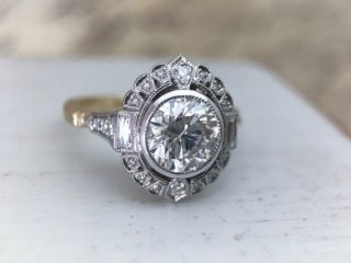 Art Deco 2.  77ct Round Diamond Vintage Antique Victorian Ring 925 Sterling Silver
