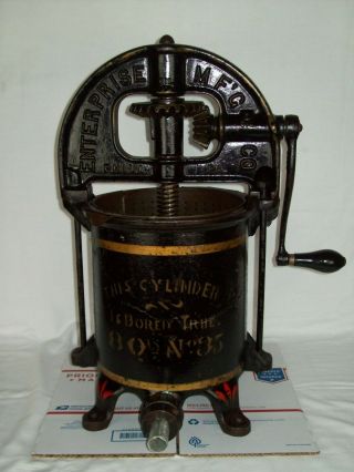 Antique Enterprise 8qt Cast Iron Fruit Cider Wine Press Sausage Stuffer Lard