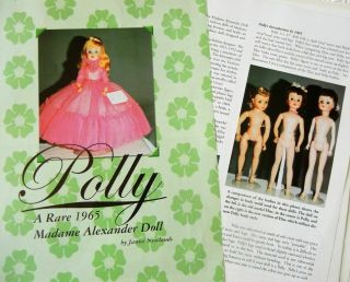 13p History Article - Vtg 1965 Madame Alexander Polly And Black Leslie Dolls Id