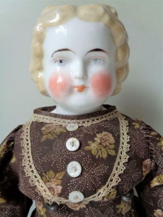 Antique 1800s German China Head Doll 18 " Blonde Marked 6 Pat.  Dec.  7/80