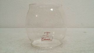 Vintage Coleman Red Lantern Logo Pyrex Glass Globe
