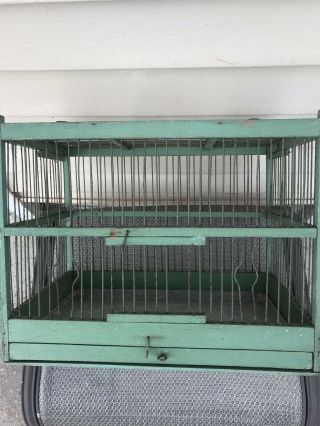 Antique Vintage American Folk Art Primitive Wooden Carrier Pigeon Bird Cage