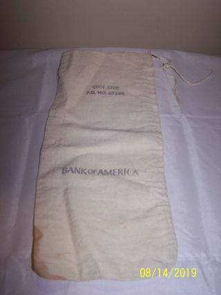 Antique Vintage Bank Of America Heavy Cloth Coin Bag