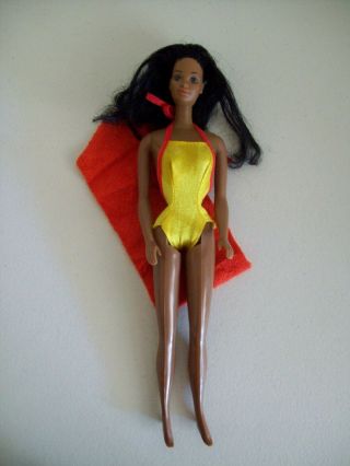 Vintage 1981 Barbie Aa Black Steffie Face Sunsational Malibu Christie Doll Tlc