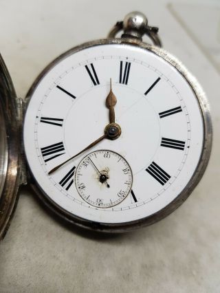 Antique solid silver gents Max Cohen Manchester pocket watch 1890 ref650 7