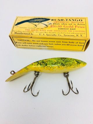Vintage Antique Rush Tango Minnow Fishing Lure In The Box