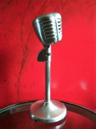 Vintage RARE 1940 ' s Turner C - 1 desk microphone stand chrome old antique Shure 5