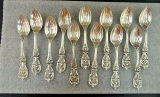 12 Sterling Silver Grapefruit/fruit Spoons Reed & Barton “francis I