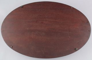 Antique circa - 1900 Marquetry Inlaid,  Solid Mahogany Oval Wood Tray,  NR 8