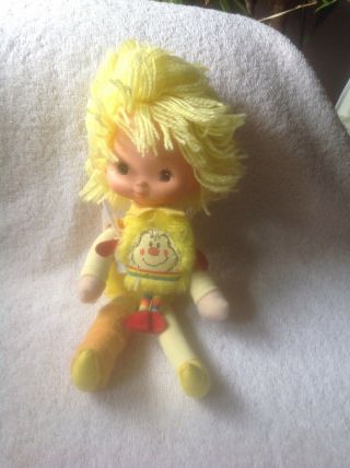1983 Hallmark Rainbow Brite Plush 11 " Canary Yellow Doll W/ Spark Doll Good