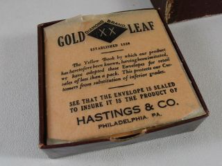 Antique Hastings & Co 23K Gold Leaf Leafing Craft Loose Gilding 7