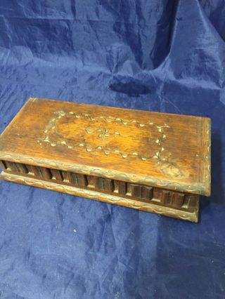 Vintage Old Wood Wooden Musical Box Treen Oak From Tallent Old Bond Street
