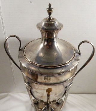 Vintage Antique Silver Plated Coffee Tea Water Dispenser Urn Footed Art Deco 3