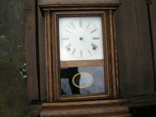 Antique Oak Mantle/shelf Clock Case,  Face & Gong