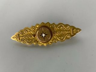 Lovely Victorian/ Edwardian Antique 9ct Gold Diamond Brooch