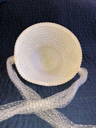 Vintage Madame Alexander Cissy white straw hat tulle 4