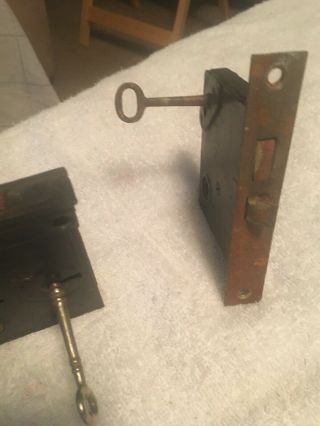 Vintage/Antique Skillman Door Hardware Knobs Lock with Skeleton Key,  Extra 7