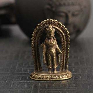 Chinese Antique Collectible Tibetan Bronze Buddhist Hand Piece Pendant Statue