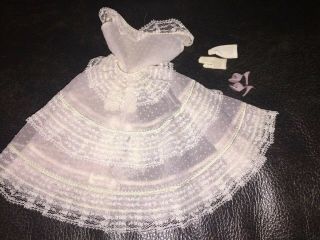 Vintage Barbie Plantation Belle Dress/short Tricot Gloves/pale Pink Ot Shoes 966