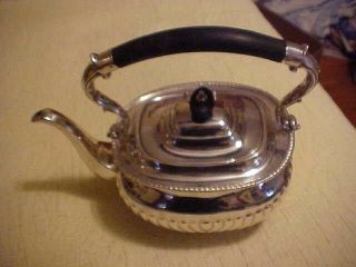 Vintage Silver Coffee Or Teapot; Black Wood Handle And Knob