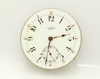39mm C.  H.  Meylan Antique Swiss pocket watch movement w/dial & hands 2