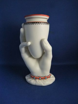 Antique 19thc Fine Royal Worcester Parian Figure Hand Vase C1865 -