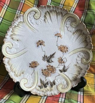 Antique Early Years R.  S.  Prussia Porcelain Decorative Plate Raised Dots