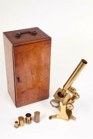 Vintage C1880 " Charles Baker " Brass Microscope With Case 20