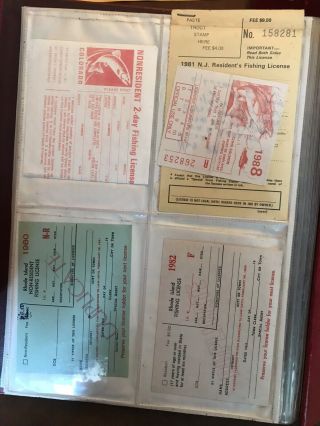 Set Of Vintage Fishing Licenses,  Reel,  & Related Documents 5