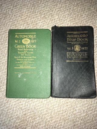 Antique Vintage Automobile Green Book And Blue Book 1927 Triple A Aaa