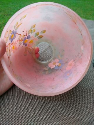 Antique reverse painted lamp shade 5