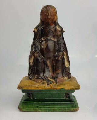 Chinese Antique Ming Dynasty Sancai Figure Deity Zhenwu ? Exceptional Statue