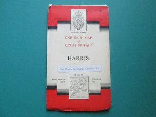 First Issue Ordnance Survey One - Inch Map Of Harris 1960 Map,  Number 18.