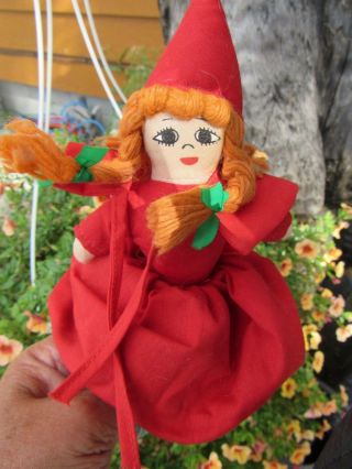 Vintage 8 " Cloth Topsy Turvy Story Book Doll Red Riding Hood Big Wolf Grandma
