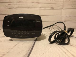Vintage Sony Icf - C111 Clock Radio Am/fm Dream Machine White