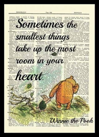 Winnie the Pooh Dictionary Art Print Picture Poster Classic Piglet Vintage 3