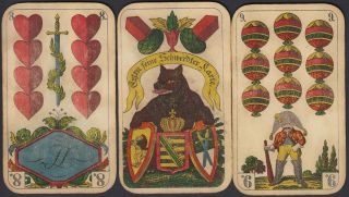 Antique Schwerdter Karte Saxon Pattern Playing Cards C.  1885 Leipzig