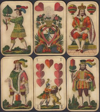 Antique Schwerdter Karte Saxon pattern playing cards c.  1885 Leipzig 2