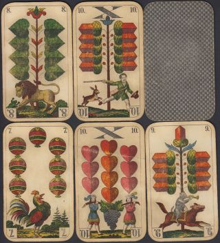 Antique Schwerdter Karte Saxon pattern playing cards c.  1885 Leipzig 3