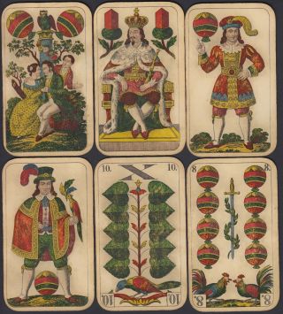 Antique Schwerdter Karte Saxon pattern playing cards c.  1885 Leipzig 4