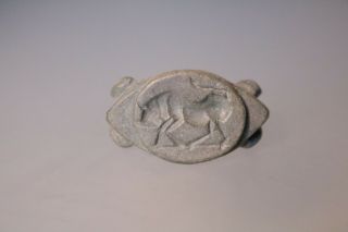 Ancient Fantastic Roman Bronze Ring Bull 1st - 4th Century Ad
