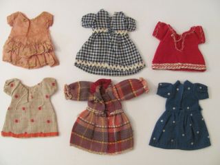 4” Antique Handmade Dresses for Small Bisque or Porcelain Doll Handsewn 2
